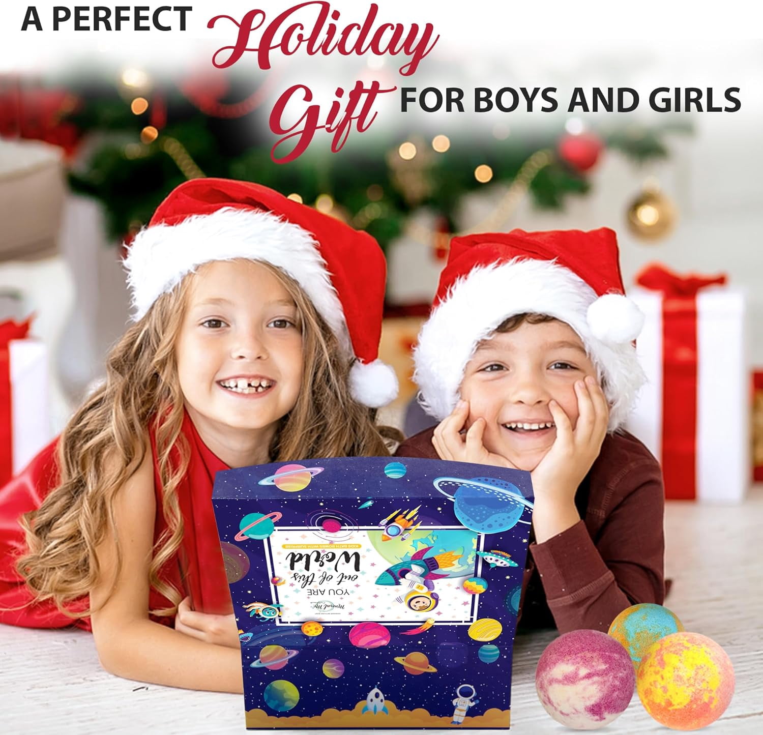 Bath Bombs for Kids with Jewelry Inside & Keepsake Box for Kids with Space Galaxy Bracelets