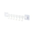 thumbnail image 1 of Bewildely Colgador de baño ABS, reemplazo sin perforaciones montado en la pared, giratorio de 180 grados, 6 ganchos, llave, bola de baño, Almacenamiento y organización del hogar Blanco, 1 of 6