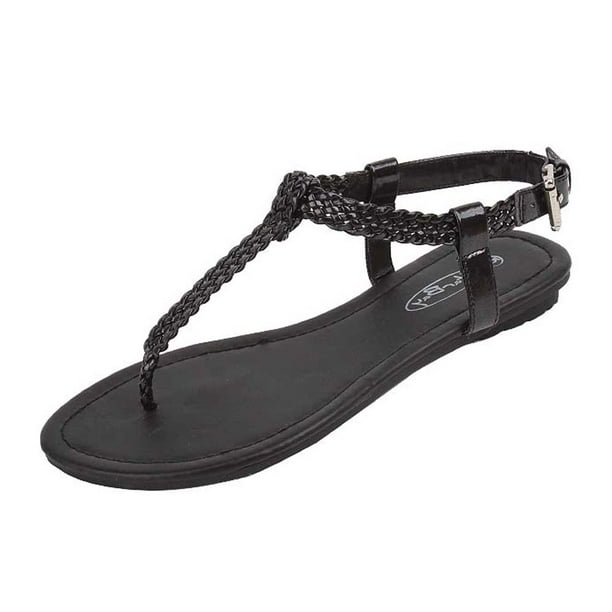 Star Bay - New Starbay Brand Women's T-Strap Flats Sandals Black Size 9 ...