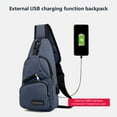 thumbnail image 4 of Strap Bag Crossbody Backpack With USB Hole With Headphone Hole Strap Backpack Hiking Backpack Multipurpose Crossbody Chest Bag, 4 of 7