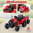 thumbnail image 3 of Costway 24V Ride On Tractor for Kids Remote Control Music USB Port Soft Start Headlights Red, 3 of 10