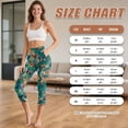 thumbnail image 6 of SCRAWLGOD Butterfly Floral Cyan Capri Leggings with Pockets for Women High Waist Stretch Tummy Control Workout Yoga Capris Active Yoga Leggings for Running Cycling, XS, 6 of 7