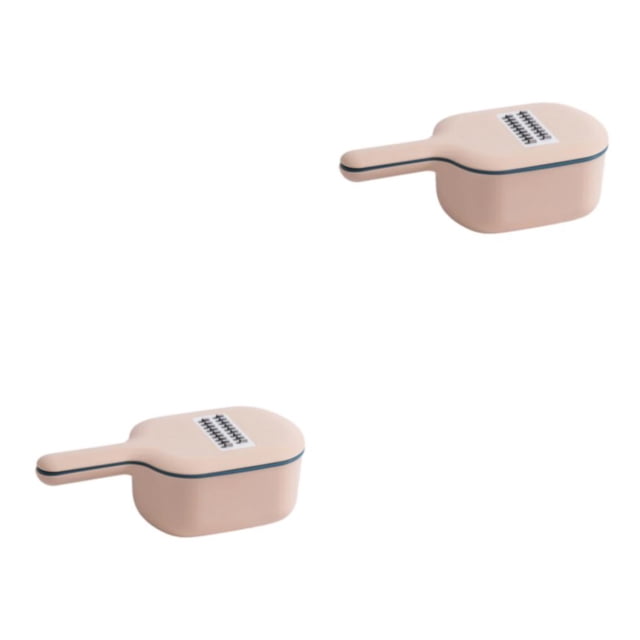 Naiovety Picadora Multifuncional Fácil De Almacenar Comidas Deliciosas Y Sin Esfuerzo Cortadora De Patatas Con Colador Rosa rosa 2Conjunto