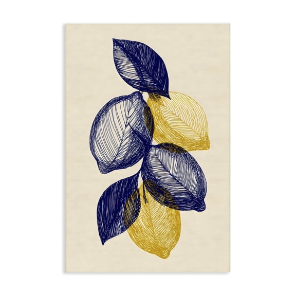 Stupell Industries Navy Lemons Botanical Sketch Canvas Wall Art, design by Petal Prints Design