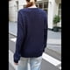 thumbnail image 5 of Suéteres de Cuello Redondo para Mujer, de Punto , Suaves, Informales, Modernos, Clásicos, de Larga, para Otoño. Azul Marino M, 5 of 7
