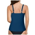 thumbnail image 6 of Hauetro Women's Tankini Top Only Tummy Control Swimsuit Top Ruched Swim Top Without Bottom（Blue,S）, 6 of 9