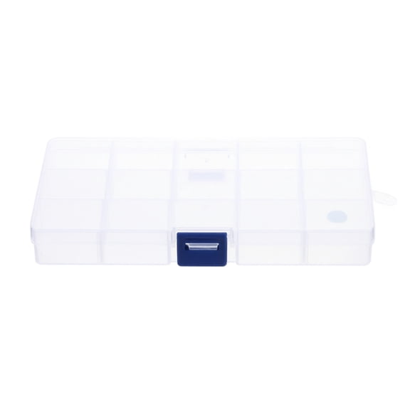 Detachable Transparent Plastic Compartment Organizer, 6.9 x 4 x 0.8in Clear Jewelry Storage Box for Small Parts and Beads, Fishing Gear Container with Dividers C