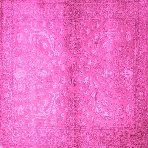 Ahgly Company Indoor Square Persian Pink Traditional Area Rugs, 4' Square