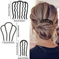 thumbnail image 3 of 6 Piece Metal Hair Side Combs 4/7 Teeth Hair Comb Hair Fork Stick for Updo Bun, U Shape Hair Combs for Women Vintage Hairstyle Hair Accessories, 3 of 5