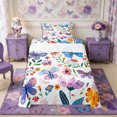 thumbnail image 2 of Manfei Floral Butterfly Twin Sheets 3pcs,Romantic Flowers Bedding,1 Flat Sheet,1 Fitted Sheet and 1 Pillowcase, 2 of 6