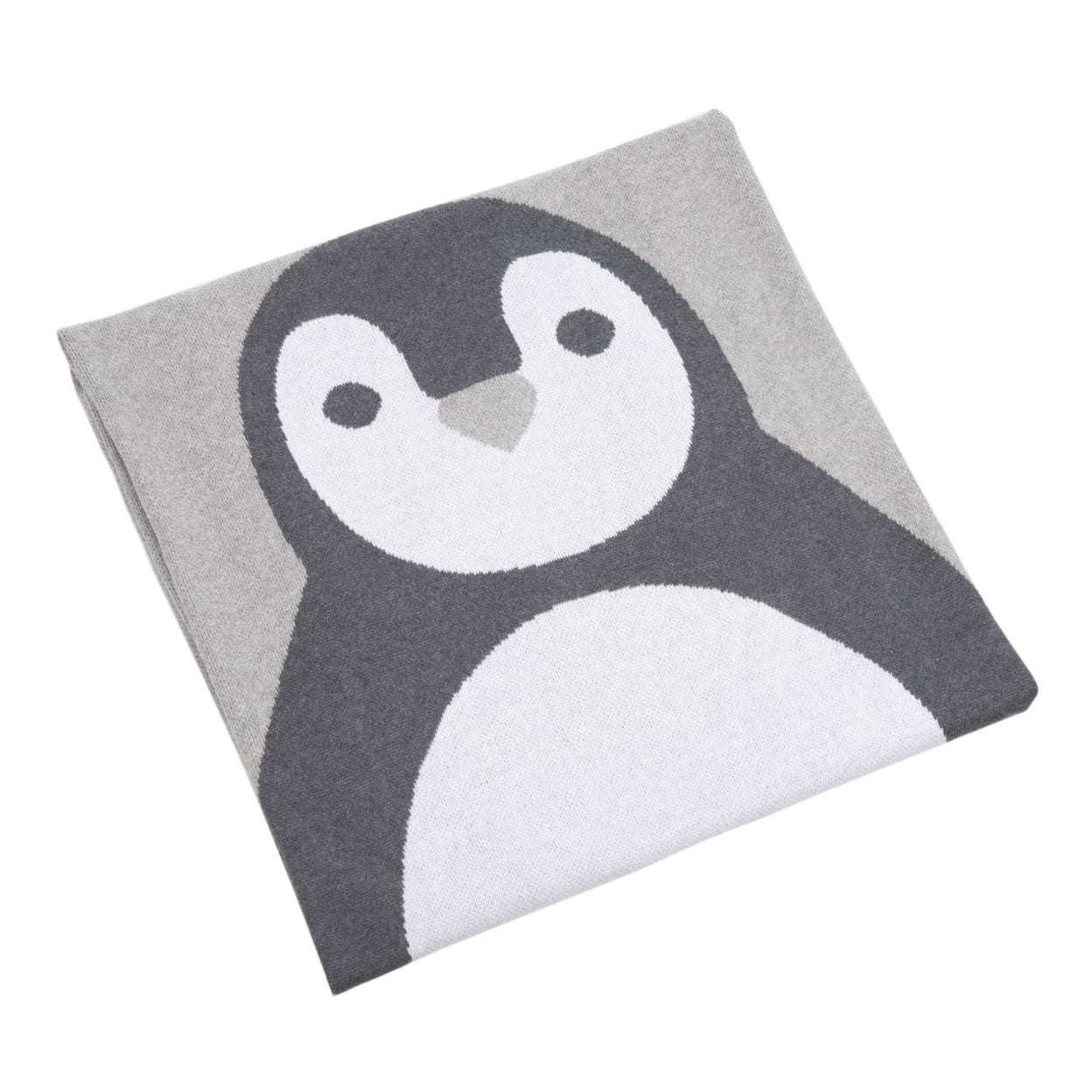 SAFAVIEH Olly The Penguin 32" x 40" Baby Throw, Grey/White