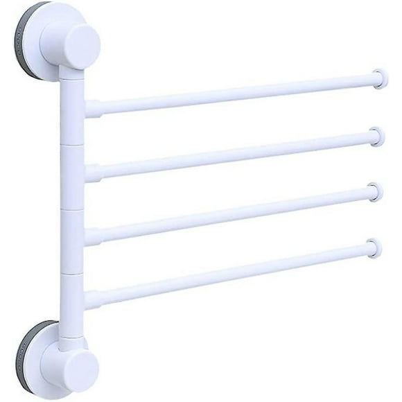 4-Arm Wall Mounted Swivel Towel Rack, Fold Towel Rack, 180°Rotating Towel Warmer for Bathroom Kitchen (Grey)