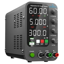 Jesverty DC Power Supply Variable, 0-60V 0-5A Switching Bench Power Supply with Intelligent Charging Mode, 20W USB & Type-C Quick-Charge, Encoder Knob, Output Switch, 4-Digit LED Display - SPS-6005C