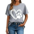 thumbnail image 1 of Pisexur Hauts pour Femmes T-Shirt Graphique de la Saint-Valentin - Col Rond Manches Courtes Imprimé Gris,G, 1 of 5