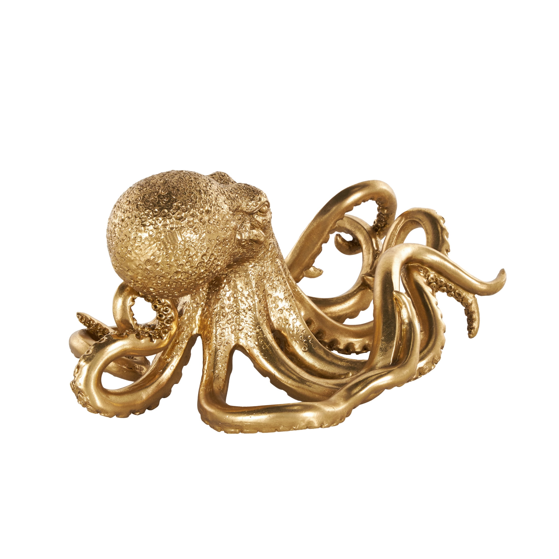 DecMode 10" x 7" Gold Resin Single Bottle Octopus Wine Holder, 1-Piece