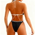 thumbnail image 7 of Minjewel Women's Split Sexy Bikini Set, Adjustable Tie Side & Back with Triangle Top & High Cut Bottom, Swimsuits for Women for Summer,Black XL, 7 of 7