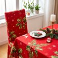 thumbnail image 6 of Christmas Tablecloth With 1 Chair Covers Waterproof Stain Polyester Dining Table Cover And Elastic Chair Slipcovers Holiday Party Decor With Snowflake, 6 of 6