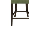 thumbnail image 5 of GDF Studio 25.5" Upholstered Counter Height Bar Stools, Open Back, Wood Frame, Dark Brown+Green, Set of 2, 5 of 7