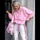 thumbnail image 5 of Sudaderas de Gran Tamaño para Mujer, Suéteres de Otoño, Sudaderas con Capucha de Moda, Suéteres con Media Cremallera, Camisas de Larga, Ropa Rosa M, 5 of 10