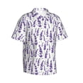 thumbnail image 2 of Balery Lavender Flowers Print Men's Hawaiian Shirts Short Sleeve Beach Shirt Relaxed Fit Vacation Button Down Shirts-Large, 2 of 9
