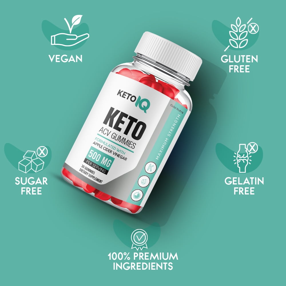 KetoIQ Keto ACV Gummies, Apple Cider Vinegar, Max Strength, 1 Month Supply Dietary Supplement, Made in USA (1 Pack)