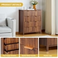 thumbnail image 6 of YOCWO Fluted 4 Drawer Dressers for Bedroom, 30" Wide Modern Chest of Drawer with 4 Big Drawers, Walnut, 6 of 8