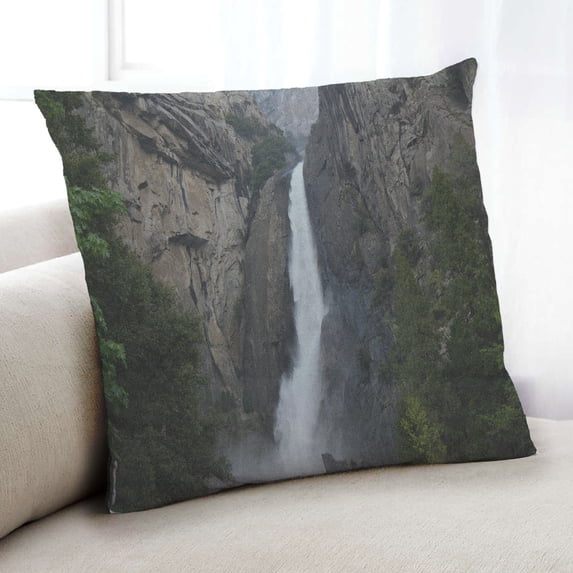 Ahgly Company Earth Waterfall Indoor Throw Pillow, 18 inch by 18 inch