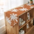 thumbnail image 4 of Burnt Orange Palm Trees Table Runner Linen Burlap Table Runner 72 Inches Long Farmhouse Tropical Summer Beach Dresser Scarves for Kitchen Island Coffee Dining Room Party Wedding Holiday Decor 14"x72", 4 of 8