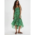 thumbnail image 4 of Tube Top Dress for Women Summer Solid Strapless Dresses, Off the Shoudle Ruffle Beach Dress Green M, 4 of 5