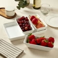 thumbnail image 7 of Denmark Tools for Cooks 4-Piece Ceramic Serving Set Platter Tray with Bowls Dips Appetizers, White, 7 of 7