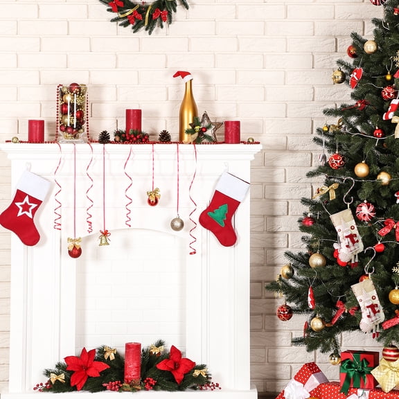 NIAIZEK 10Pcs Decorative Metal Stocking Holders Hooks for Xmas Mantel and Hanging