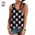 thumbnail image 4 of Nouveau Mode Simple Polyvalent Vêtements pour Femmes Grande Taille Été Imprimé Hello Kitty Col Rond Sans Manches T-Shirt Haut Débardeur Yening, 4 of 6