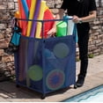 thumbnail image 4 of Essentially Yours Rolling Pool Noodle Storage Organizer Bin, Standard Noodle Holder, (25.4" W x 26" L x 40.5" H), Blue Style 510643, 4 of 10