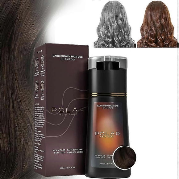 Hair Dye Shampoo, Polar Hair Dye Shampoo, Polar Haircare Instant Dye Shampoo, Natural Hair Color Shampoo for Gray Hair Coverage for Women & Men