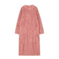 thumbnail image 1 of Minnieouse Manténgase acogedor y elegante, camisones de talla grande para mujer, pijamas cálidos de invierno para mujer, vestido Pijama rosa L(115CM), 1 of 6