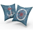 thumbnail image 2 of GZHJMY Navy Blue Nautical Throw Pillow Covers Coastal Anchor Rudder Beach Set of 2 Outdoor Throw Pillows Decorative Cushion Covers for Couch Bed Sofa 16x16 Inches Pillowcases, 2 of 7