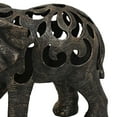 thumbnail image 4 of Lizza Elephant Tabletop Decor, Detailed Cut Out Bronze Resin, 17 Inch, 4 of 5