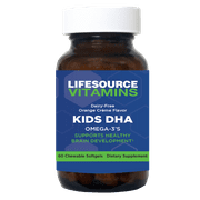 LifeSource Vitamins Plant-Based Omega for Kids with DHA & EPA – 60 Chewable Softgels | Kids’ Multivitamin Supplement
