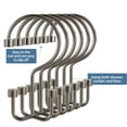 thumbnail image 3 of TABGIME Decorative & Durable Glide Brushed Matte Nickel Rustproof Metal Shower Curtain Rings Double Hooks, 12 Count-Cylinders, 3 of 6