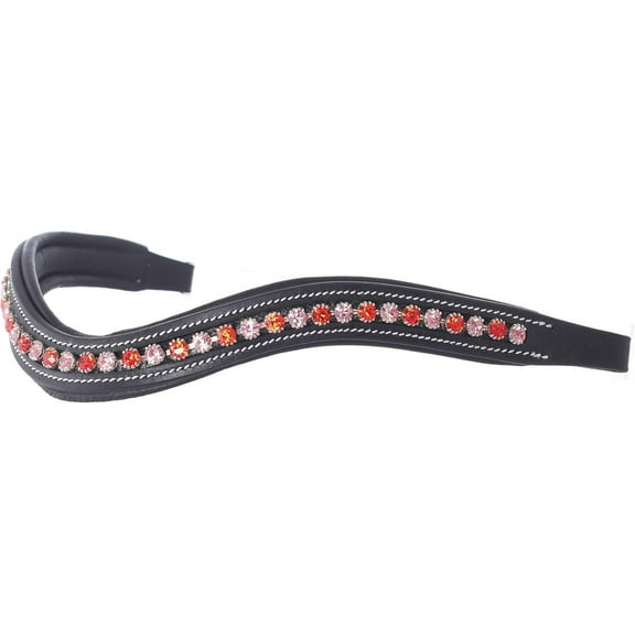 Exion Horse Browband For English Bridle | Curved Shape Padded Equestrian Browband For Show & Dressage | Hyacinth, Light Rose Browband Crystal Browband For Horses