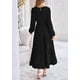 thumbnail image 2 of Vestido largo PRETTYGARDEN para mujer, elegante, con lunares suizos, negro, 2 of 9