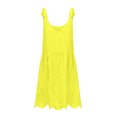 thumbnail image 5 of Aloohaidyvio Dresses for Women Womens V Neck Crisscross Backless Dresses Tie Back Sleeveless Ruffle Hem Flowy Swing A-Line Vintage Summer Mini Dress, 5 of 7