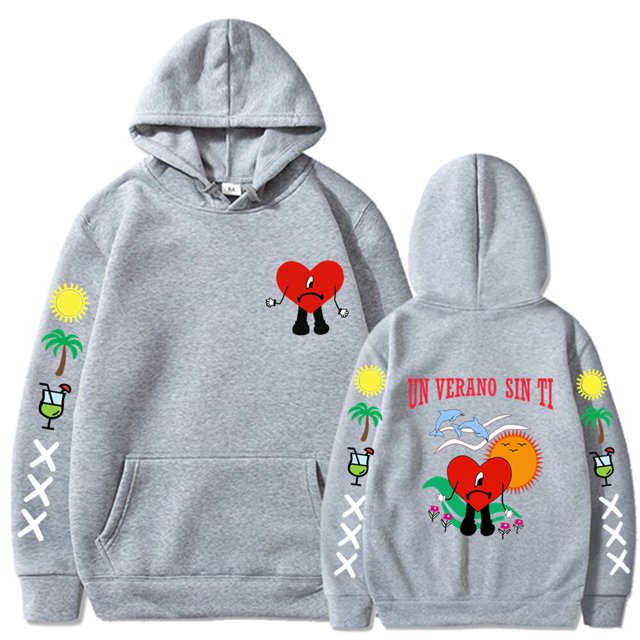 Sudadera con capucha con estampado de Bad Bunny UN VERANO SIN TI para hombre y mujer, suéter Unisex de gran tamaño, ropa de calle, abrigos