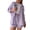 Light Purple, variant on Womens Two Piece Wrinkle Fabric Collared Long Sleeve Shirt and High Waist Drawstring Shorts Set Orange XL