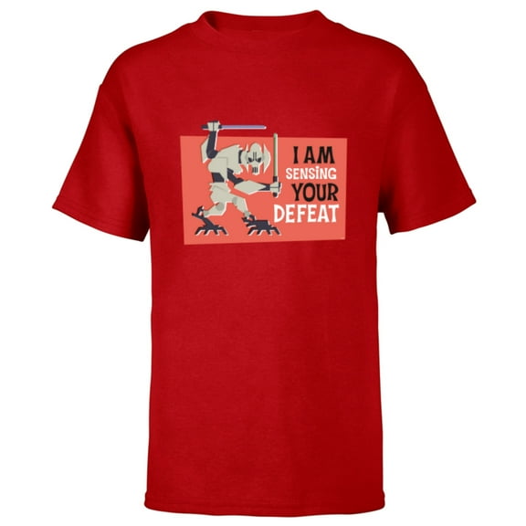 Star Wars Villains General Grievous I Am Sensing Your Defeat - Short Sleeve T-Shirt for Kids - Customized-Red