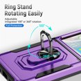thumbnail image 4 of Nalacover Heavy Duty Case for Samsung Galaxy Z Flip5 with Rotated Ring Holder Kickstand Bracket, Military Grade Rugged Cover with Magnetic Car Mount TPU Shockproof Lens Protective Case, Purple/Black, 4 of 10