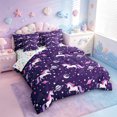 thumbnail image 2 of Manfei Cute Cartoon Unicron 7-Piece Twin Bedding Sets,Planet Stars Print Bedding Comforter Set,Purple White Pink Sheet Sets For Girls,Luxury Bedroom Decor Reversible, 2 of 8