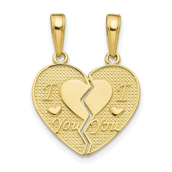 Auriga Fine Jewelry 10K Yellow Gold I Love You 2 Piece Break-A-Part Charm for Women (L- 21 mm, W- 9 mm)