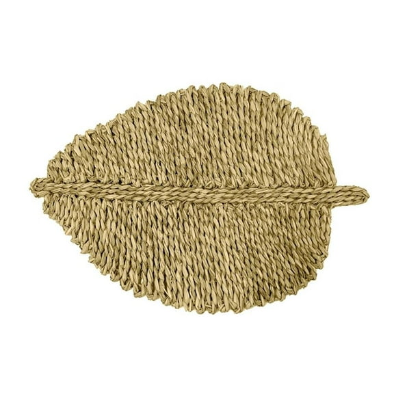 Maklaine Transitional Leaf Natural Seagrass Placemat - Set of 4