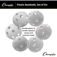 thumbnail image 3 of Champion Sports 9" Regulation Size Hollow Plastic Baseballs – Lightweight, Durable Practice Balls for All Ages – White – Pack of 6, 3 of 4